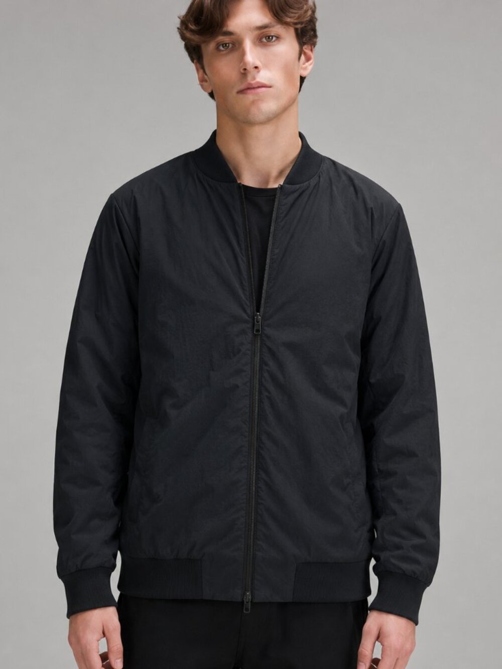 Lululemon Men's Bomber Lightweight Jacket Black Long Sleeved - Picture 3 of 8